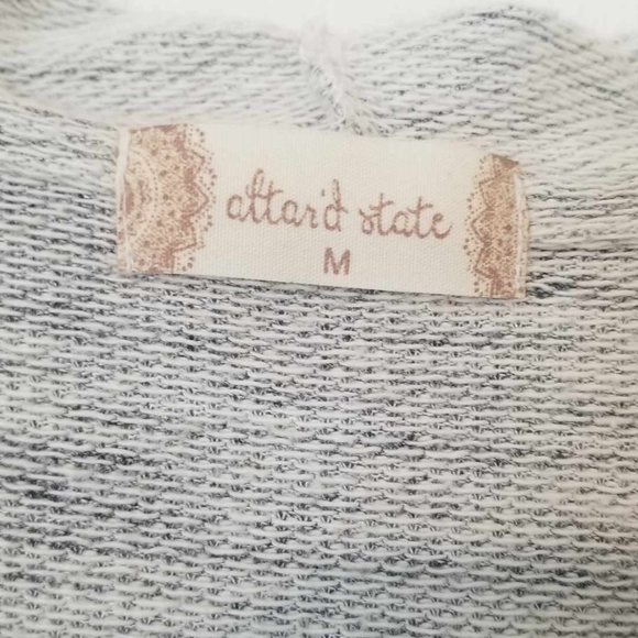 Altar'd State Grey Long Sleeve Top with Hood - Picture 2 of 7